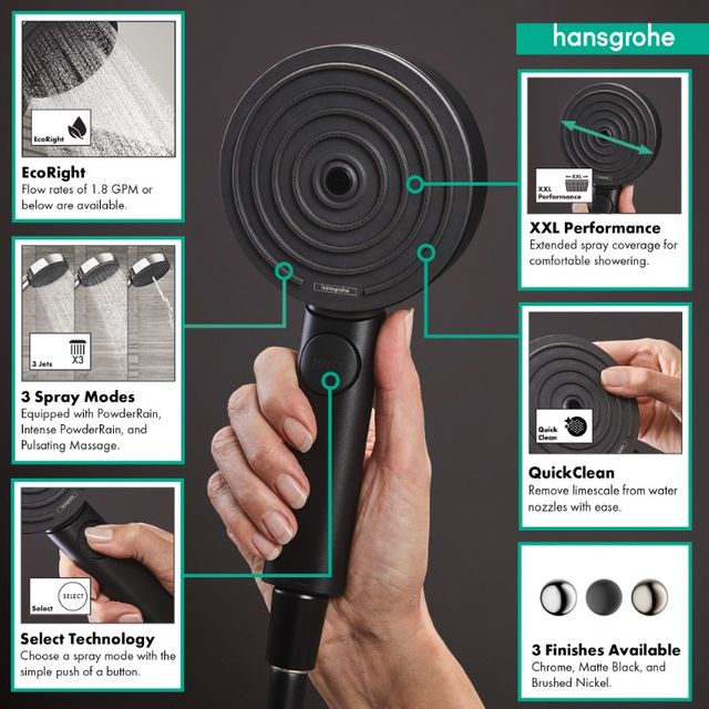 Hansgrohe Pulsify S Matte Black Handshower-1