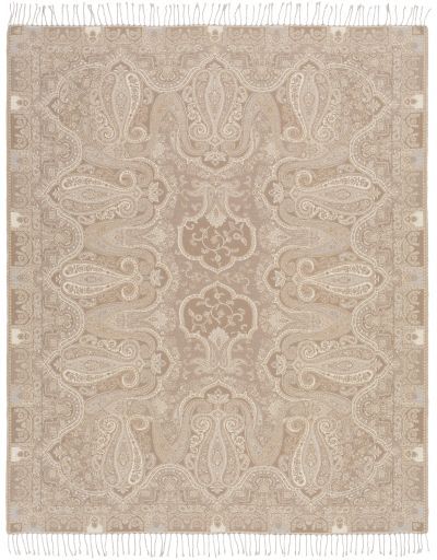 Surya Boteh Taupe 50"x60" Throw Blanket-1