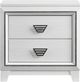 Elements International Moondance White Nightstand-1