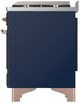 Ilve® Majestic III 40" Midnight Blue Pro Style Dual Fuel Natural Gas Range with Triple Glass Door and Copper Trim-4
