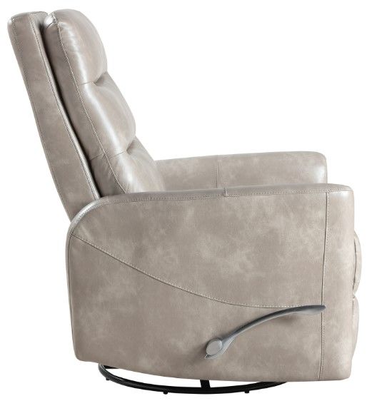 New Classic® Home Furnishings Takami Gray Manual Swivel Recliner-4