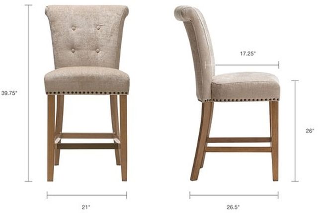 Olliix by Madison Park Cream Colfax Counter Stool-2