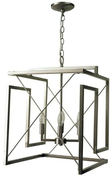 YHD Brush Nickel 4-Light Chandelier-2