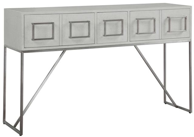 Uttermost® Abaya Soft White Console Table with Brushed Nickel Base-0