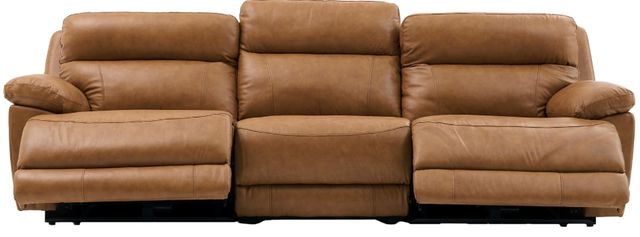 Steve Silver Co. Gatlin 3-Piece Brown Leather Dual-Power Reclining Sofa-4