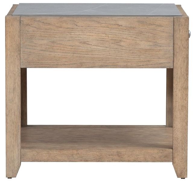 Liberty Furniture Millstone Gray End Table with Nutmeg Base-3