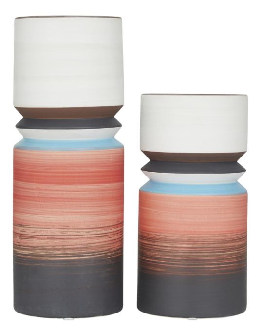 Deco Marche 2-Piece Multi-Colored Ceramic Decorative Vase-0