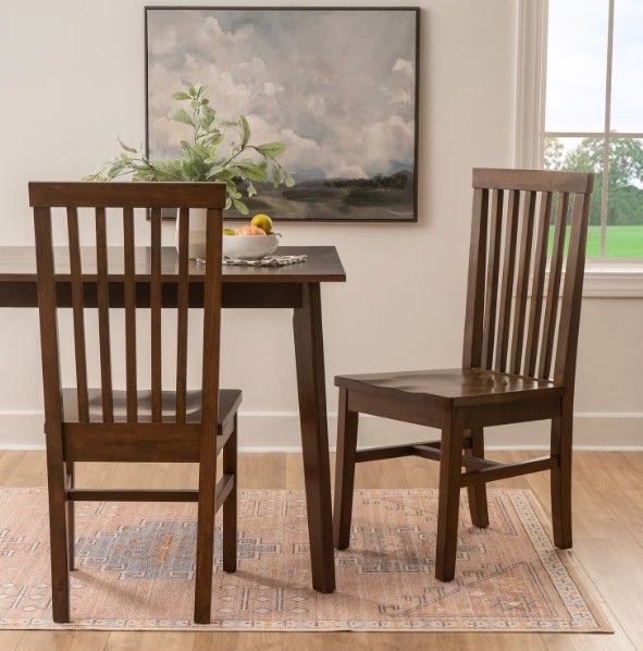 Linon Tory 2-Piece Walnut Dining Chair Set-1
