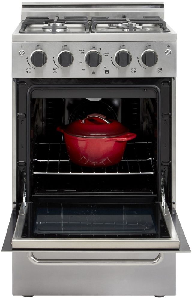 Unique® Appliances Prestige 20" Stainless Steel Freestanding Gas Range-2
