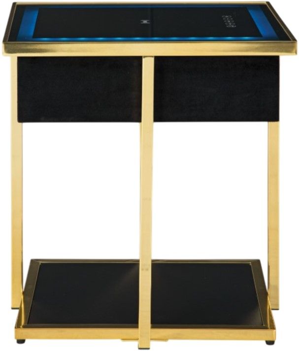 Signature Design by Ashley® Rexwell Black Accent Table with Gold Base-1