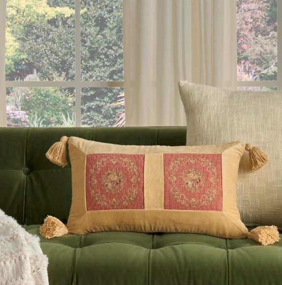 Nourison Home™ Mina Victory Vintage Pillow Coral 12"x22" Throw Pillow-3