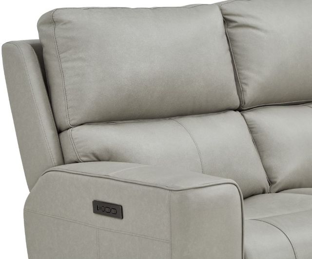 Leather Italia™ Cambria Laredo Cement Power Reclining Loveseat with Console-3