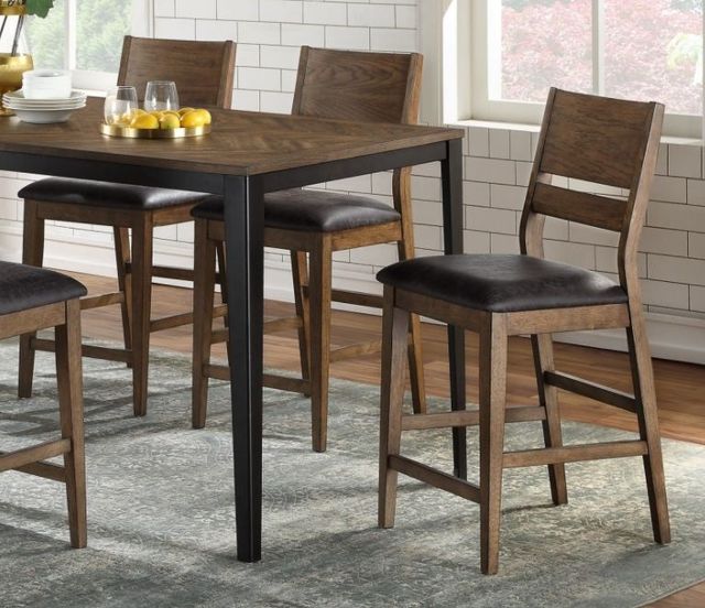 Winners Only® Maxwell Brown Top Counter Dining Table with Black Metal Base-2