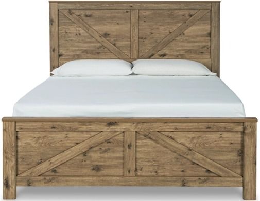 Signature Design by Ashley® Shurlee Light Brown King Crossbuck Panel Bed-2