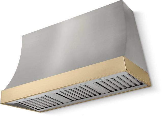 AGA Marquee 48" Stainless Steel Wall Mounted Range Hood  with Polished Brass Trim-0