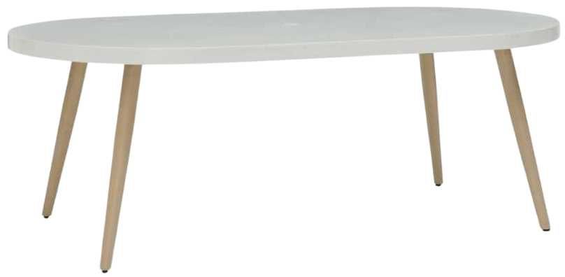 Signature Design by Ashley® Seton Creek White Oval Aluminum Outdoor Dining Table with Brown Base