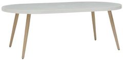 Signature Design by Ashley® Seton Creek White Oval Aluminum Outdoor Dining Table with Brown Base