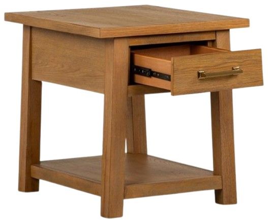 Magnussen Home® Lindon Belgian Wheat Drawer End Table-2
