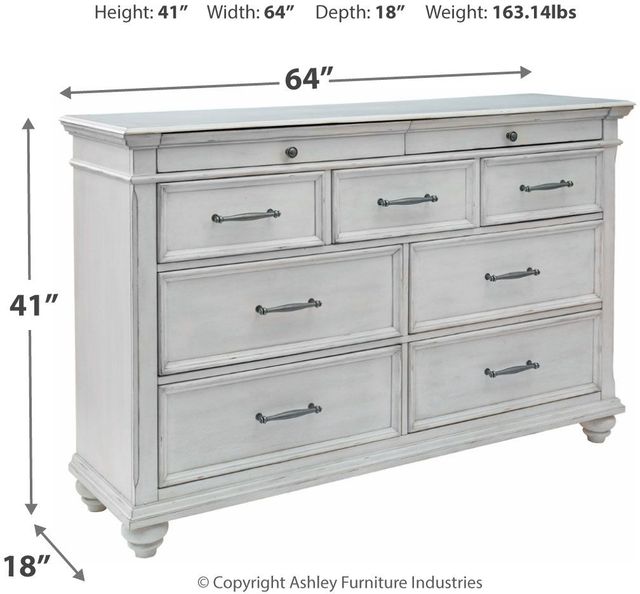Benchcraft® Kanwyn 3-Piece Whitewash Queen Bedroom Set-3