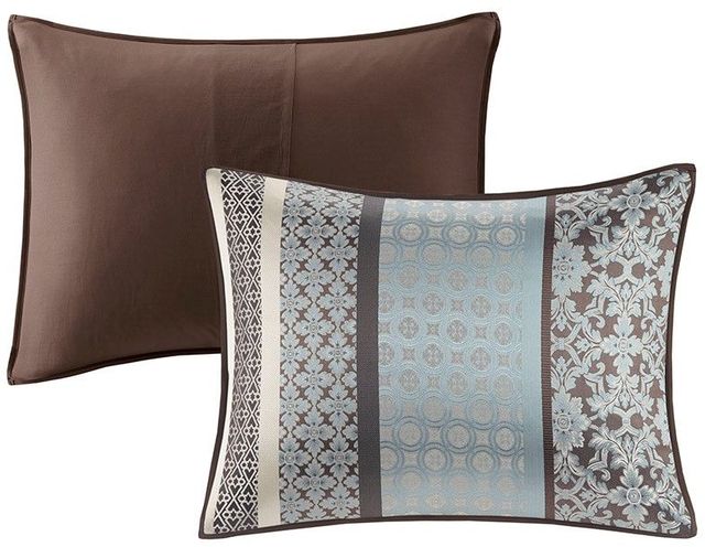 Olliix by Madison Park 7 Piece Blue Queen Princeton Jacquard Comforter Set-1