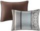 Olliix by Madison Park 7 Piece Blue Queen Princeton Jacquard Comforter Set-1