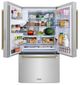 ZLINE Autograph Edition 36" 28.9 Cu. Ft. Stainless Steel Standard-Depth French Door Fingerprint-Resistant Refrigerator with External Water Dispenser and Dual Ice Maker in Champagne Bronze Helix Handles-5