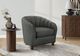 Monarch Specialties Inc. Dark Grey 31" Curved Barrel-Back Accent Chair with Wood Legs-1