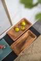 A & B Home 2-Piece Brown Platter Set-5