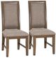 Powell® Cadeau 2-Piece Beige/Walnut Dining Side Chair Set-0