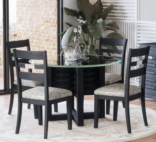 Jofran Inc. Altamonte Dark Charcoal/Gray Ladderback Dining Side Chair-1