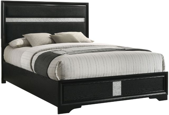 Coaster® Miranda Black Upholstered Full Panel Bed -2