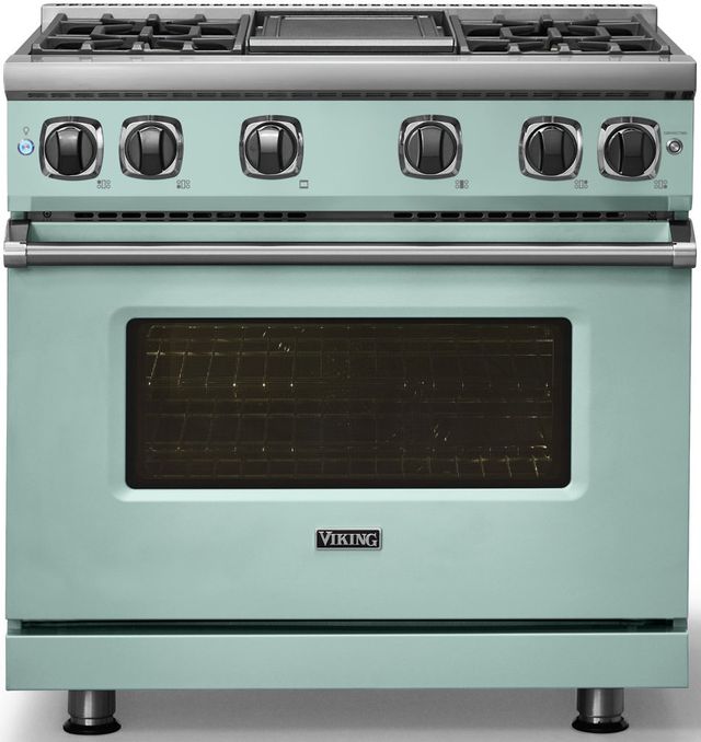 Viking® 7 Series 36" Splash Pro Style Liquid Propane Gas Range with Griddle-2