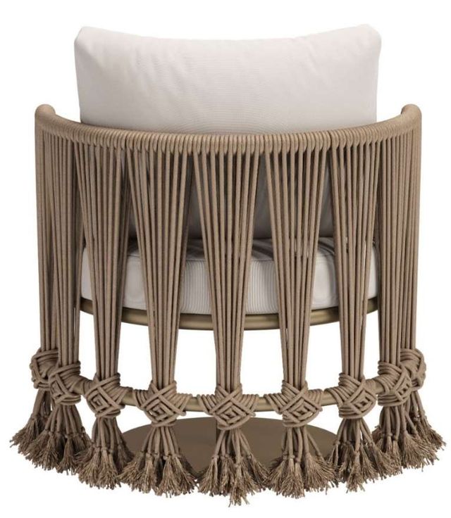 Zuo® Modern Uzel Brown/White Aluminum Fabric Outdoor Accent Chair-3