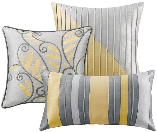 Olliix by Madison Park 7 Piece Yellow King Amherst Comforter Set-2