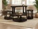 International Furniture Direct Balam Stained Dark Round End Table-1
