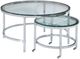 Bassett Mirror Patinoire Glass Top Round Cocktail Table with Polished Chrome Base-0