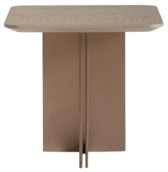 Michael Amini® Canberra Light Ash End Table with Antique Gold Base-3