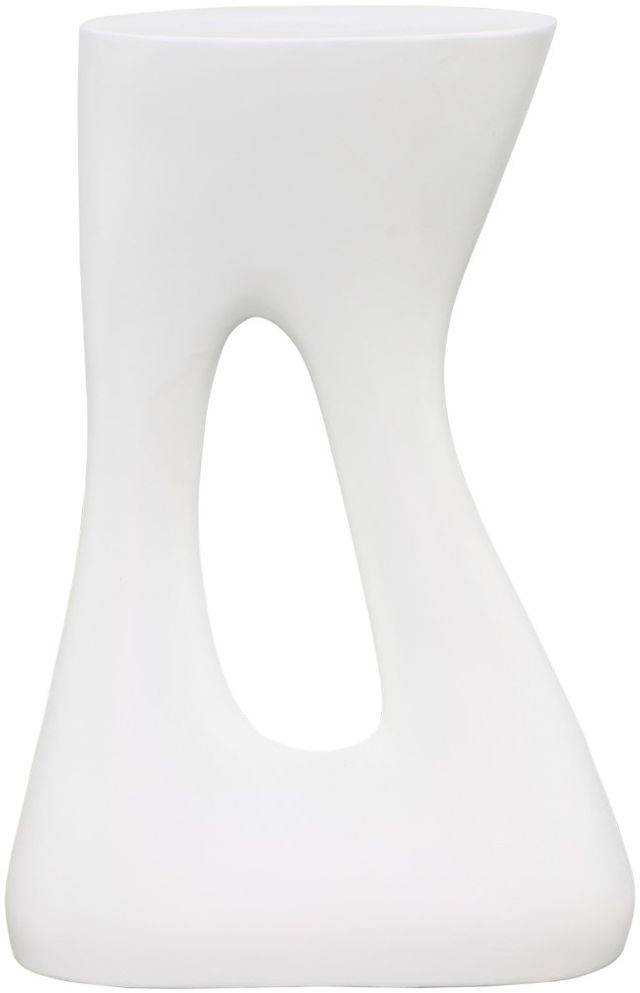 Dovetail Furniture Carolina White Concrete Outdoor Side Table-2