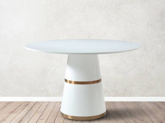 Meridian Furniture Hans White High Gloss Dining Table-3