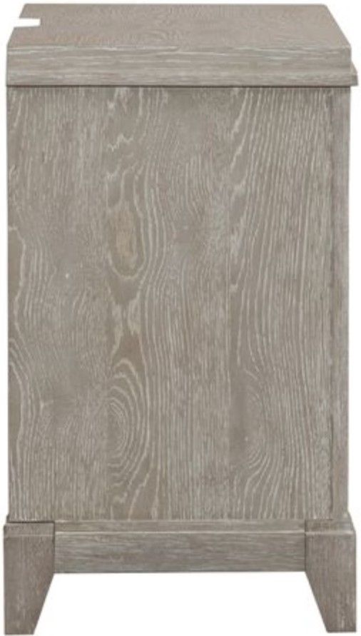 Liberty Furniture Belmar Washed Taupe/Silver Champagne Nightstand-2