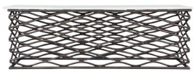 Zuo® Modern Duchess White Coffee Table with Antique Black Steel Base-1