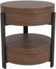 Riverside Furniture Nova Asbury Walnut End Table with Dark Bronze Base-4