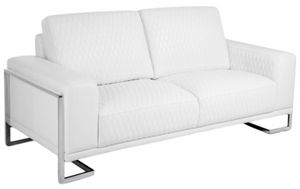 Gianna White All-Leather Loveseat