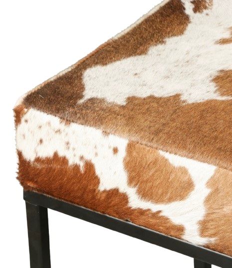 Home Trends & Design New York Brown Cowhide Bench-2