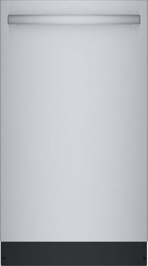 Front view of the Bosch® 800 Series 18" Stainless Steel Top Control Built In Dishwasher