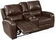 New Classic® Home Furnishings Linton Brown Leather Console Loveseat with Power Footrest-4