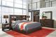aspenhome® Modern Loft Brownstone Queen Bookcase Bed-2