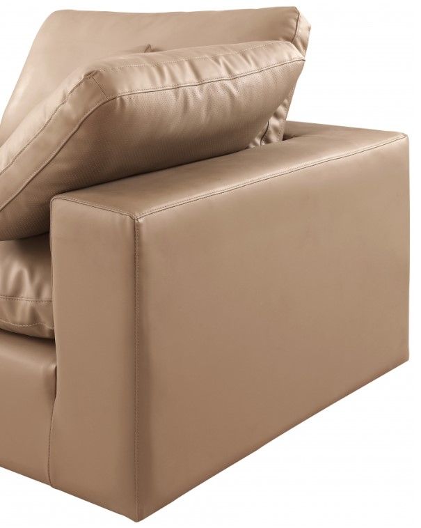 Meridian Furniture Comfy 6-Piece Tan L-Shape Vegan Leather Sectional -3
