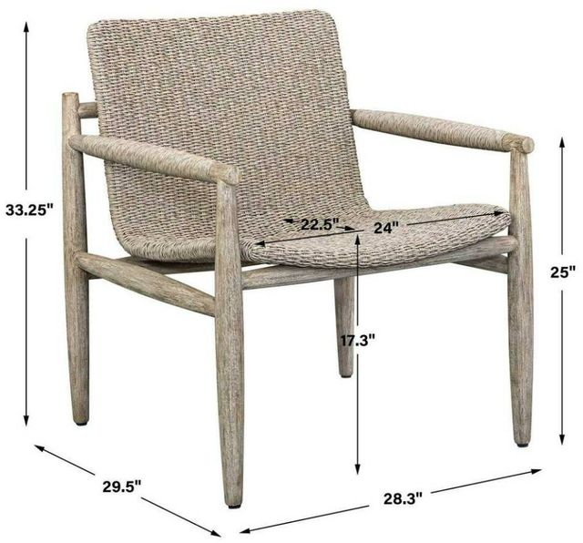 Uttermost® Sumba Oatmeal Wicker/Wooden Outdoor Lounge Chair-2