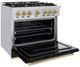 ZLINE Classic Series Autograph Edition 36" Stainless Steel Pro Style Dual Fuel Range with Black Matte Door and Champagne Bronze Accents-4